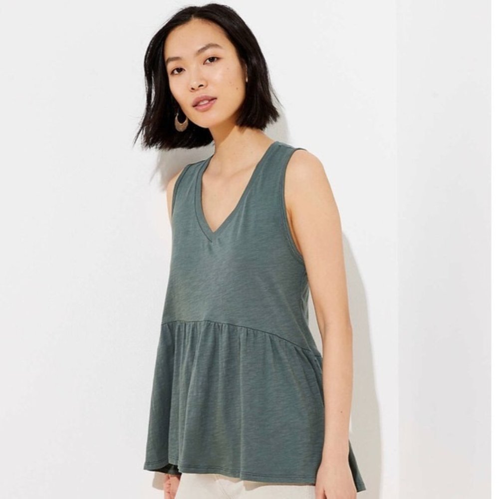Loft Vintage Peplum Soft Tank Top